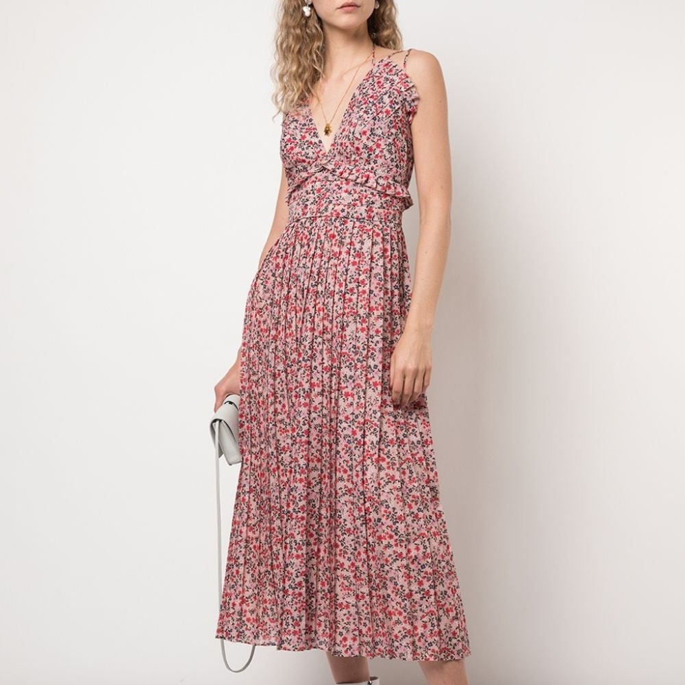 ROBERT RODRIGUEZ Cayana Pleated Floral Dress NWT 4